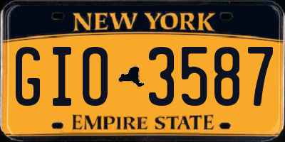 NY license plate GIO3587
