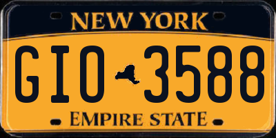 NY license plate GIO3588