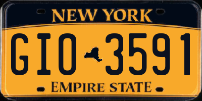 NY license plate GIO3591