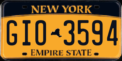 NY license plate GIO3594