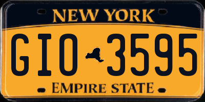 NY license plate GIO3595