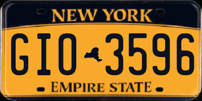 NY license plate GIO3596