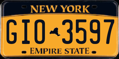 NY license plate GIO3597