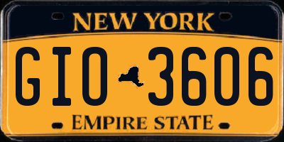NY license plate GIO3606