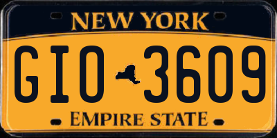NY license plate GIO3609