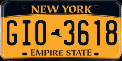 NY license plate GIO3618
