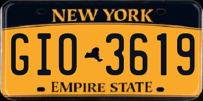 NY license plate GIO3619