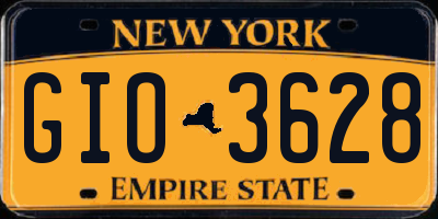 NY license plate GIO3628