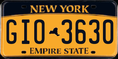 NY license plate GIO3630