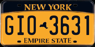 NY license plate GIO3631