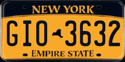 NY license plate GIO3632