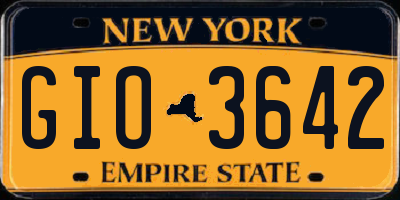 NY license plate GIO3642