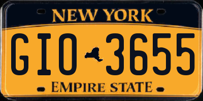 NY license plate GIO3655
