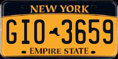 NY license plate GIO3659