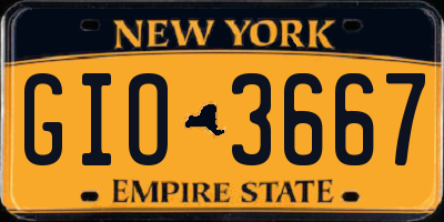 NY license plate GIO3667