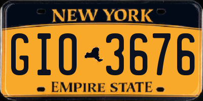 NY license plate GIO3676