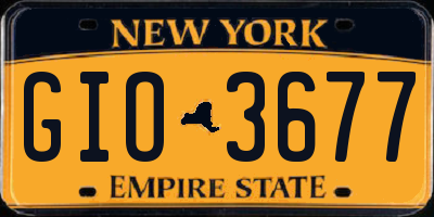 NY license plate GIO3677