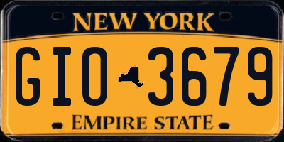 NY license plate GIO3679