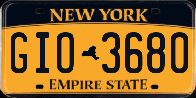NY license plate GIO3680