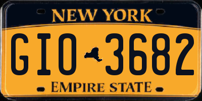 NY license plate GIO3682