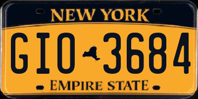 NY license plate GIO3684