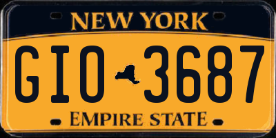NY license plate GIO3687