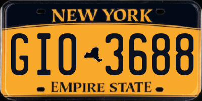 NY license plate GIO3688