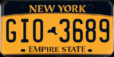 NY license plate GIO3689