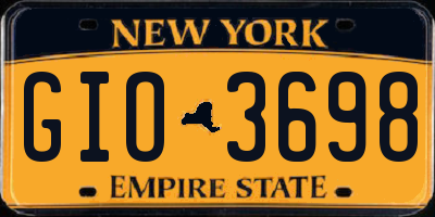 NY license plate GIO3698