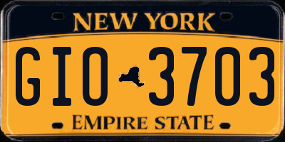 NY license plate GIO3703