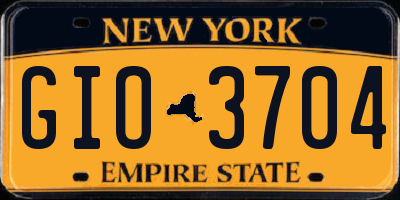 NY license plate GIO3704