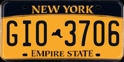 NY license plate GIO3706