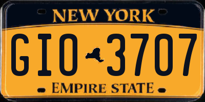 NY license plate GIO3707