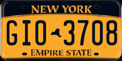 NY license plate GIO3708
