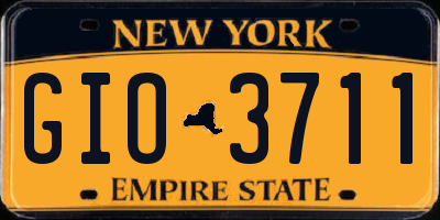 NY license plate GIO3711