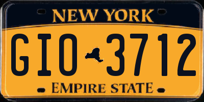 NY license plate GIO3712