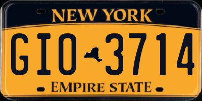 NY license plate GIO3714