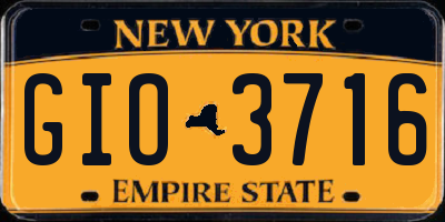 NY license plate GIO3716