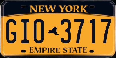 NY license plate GIO3717