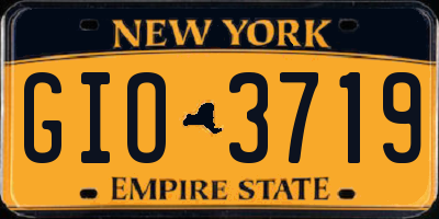 NY license plate GIO3719