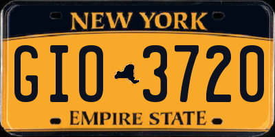 NY license plate GIO3720