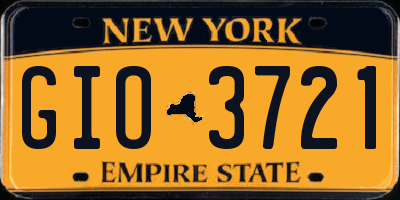 NY license plate GIO3721