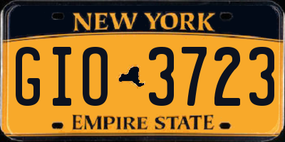 NY license plate GIO3723