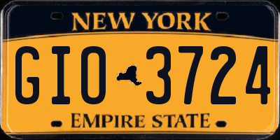 NY license plate GIO3724