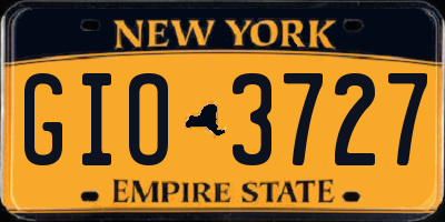 NY license plate GIO3727