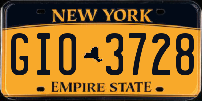 NY license plate GIO3728