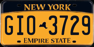 NY license plate GIO3729