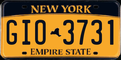 NY license plate GIO3731