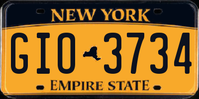 NY license plate GIO3734