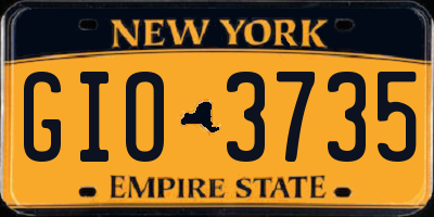 NY license plate GIO3735